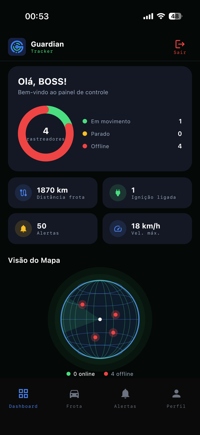 Guardian Tracker — painel de frota